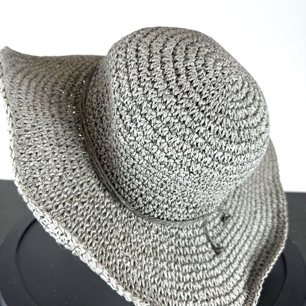 Broner Floppy Sun Hat Gray Wide Brim Packable Adjustable Boho Beach Womens